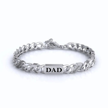 DIY Engraved Hip Hop Parent Child Cuban Chain Bracelet